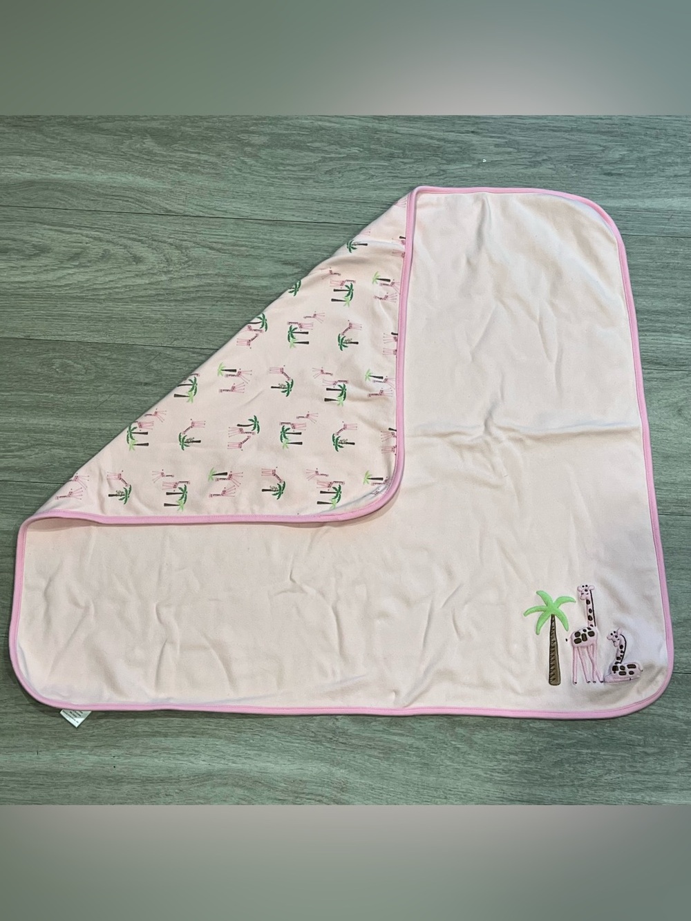 Vintage Gymboree 2005 In The Jungle Pink Giraffe Baby Blanket